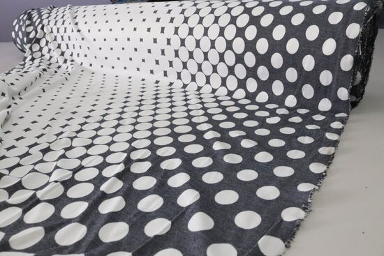 839-DZIANINA PUNTO GRAFIT DUŻE GROCHY