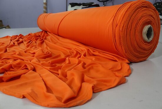 613-SYNTETYCZNA CIENKA DZIANINA POMARAŃCZ 