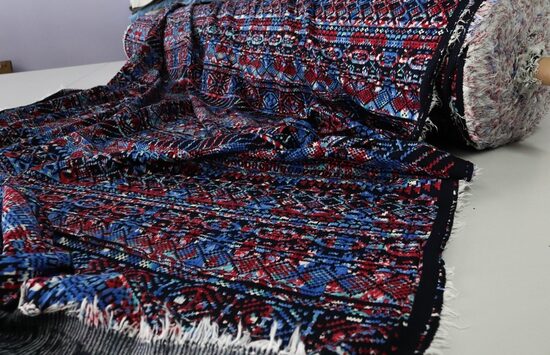 809-GRUBA BAWEŁNIANA DZIANINA ETNICZNY WZÓR 