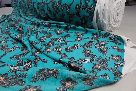 868- DZIANINA KREPA WZÓR TURKUS