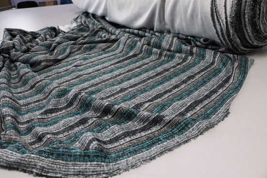 860-BAWEŁNIANA DZIANINA BŁYSK BUTELKOWA ZIELEŃ  PASY