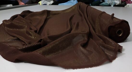 354- PLISOWANY CZEKOLADOWY SZYFON Z MIEDZIANYM BLASKIEM 