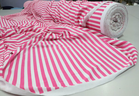 2077-JERSEY WISKOZOWY PASY NEON RÓŻ/BIEL